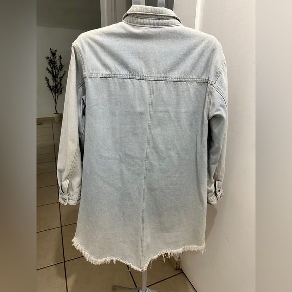 Distressed Denim Shirt Dress - Picture 5 of 5